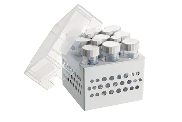 艾本德儲(chǔ)存盒 3 × 3, 可放置 9  個(gè) 50  mL 試管和 4  個(gè) 15  mL 試管，2  件，高 127  mm，5  英寸，聚丙烯材料，可耐受最低 -86  °C，高溫高壓滅菌，帶蓋子
